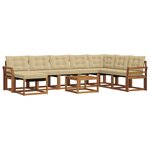 vidaXL Ensemble de canapés d'extérieur 9 pc Naturel et Beige