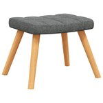 vidaXL Chaise de relaxation avec tabouret Gris foncé Tissu