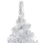 vidaXL Sapin de Noël artificiel pré-éclairé/support argenté 240 cm PET