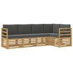 vidaXL Ensemble de canapés d'extérieur 5 Pièces Blanc et anthracite