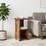 vidaXL Table d'appoint Chêne fumé Ø 39 5 x 55 cm Bois d'ingénierie