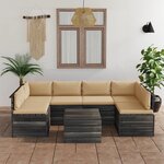 Vidaxl salon palette de jardin 7 pièces avec coussins bois de pin massif