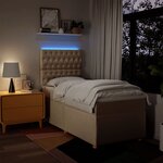 vidaXL Sommier à lattes de lit avec matelas Crème 80x200 cm Tissu