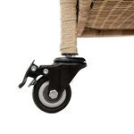 vidaXL Boîte de rangement de jardin et roues résine tressée