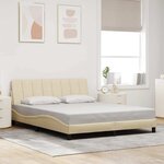 vidaXL Cadre de lit sans matelas Hanko crème 160x200 cm tissu