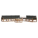vidaXL Ensemble de canapés d'extérieur 8 Pièces Naturel et Anthracite