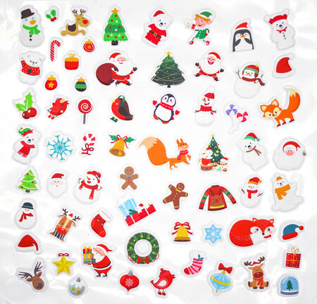 Stickers 3D caoutchouc Noël de 1 à 3 3 cm 64 pièces