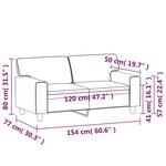 vidaXL Canapé à 2 places Rouge bordeaux 120 cm Similicuir