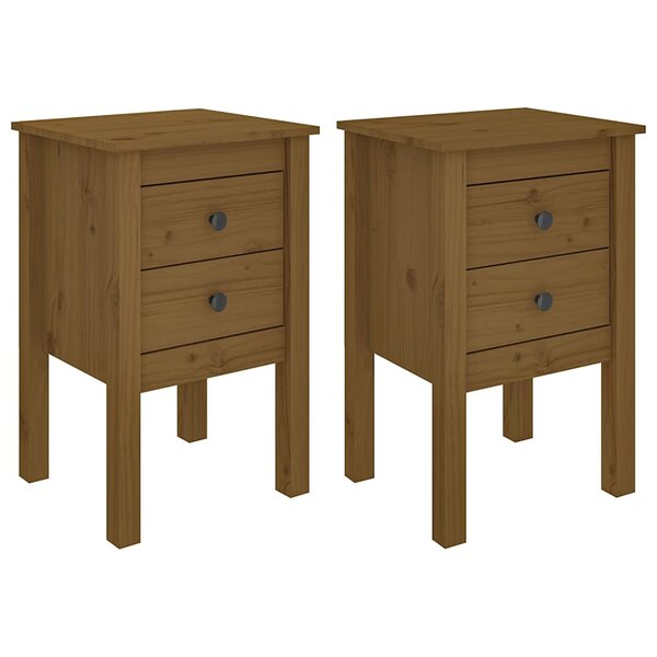 vidaXL Tables de chevet 2 Pièces Marron miel 40x35x61 5 cm Pin solide