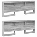 vidaXL Lit Bibliothèque Sonoma gris 180 x 200 cm Bois d'ingénierie
