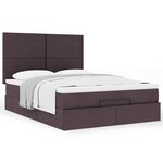 VidaXL Cadre de lit ottoman avec matelas marron foncé 140x190 cm tissu