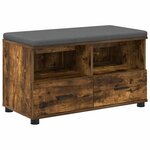 vidaXL Banc d'entrée avec coussin Chêne fumé 80 x 38 x 46 cm