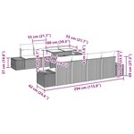 vidaXL Ensemble de canapé de jardin 9 Pièces Noir et Bleu polyrotin