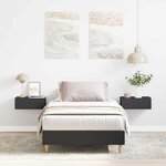 vidaXL Cadre de lit sans matelas noir 90x200 cm bois d'ingénierie