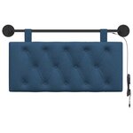 vidaXL Tête de lit suspendue Avec lumière LED Bleu Tissu