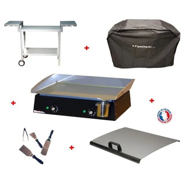 Pack plancha électrique planchaelec lux 600 carbon - chariot odeon 600
