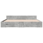vidaXL Cadre de lit avec tiroirs sans matelas gris béton 200x200 cm