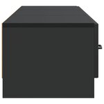 vidaXL Meuble TV avec tiroir Noir 147 x 34 5 x 27 cm Bois d'ingénierie