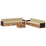 vidaXL Ensemble de canapés d'extérieur 9 pc Naturel et Beige Polyester