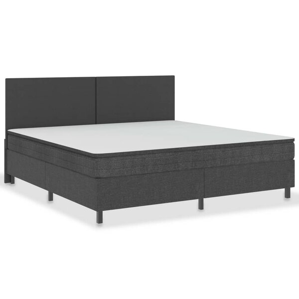 vidaXL Sommier à lattes de lit Gris foncé Tissu 200x200 cm