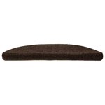 vidaXL Tapis d'escalier auto-adhésifs 10 pièces 56 x 17 x 3 cm Marron Demi-rond