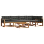 vidaXL Ensemble de canapés d'extérieur 6 Pièces Naturel et Anthracite