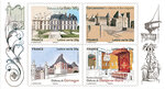 Carnet - Patrimoine de France - 12 timbres autocollants