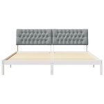 vidaXL Cadre de lit avec tête de lit rembourrée Blanc 200 x 200 cm