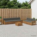 vidaXL Ensemble de canapés d'extérieur 8 Pièces Naturel et Anthracite