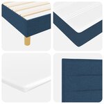 vidaXL Lit box spring avec matelas bleu 160x200 cm tissu