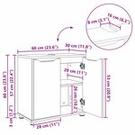 vidaXL Armoire de lavabo de salle de bain avec étagère Chêne artisanal