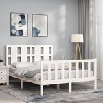 vidaXL Cadre de lit sans matelas blanc bois de pin massif