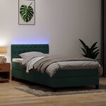 vidaXL Sommier à lattes de lit et matelas et LED vert foncé 90x210 cm velours