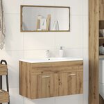 vidaXL Armoire lavabo de salle de bain chêne artisanal bois ingénierie