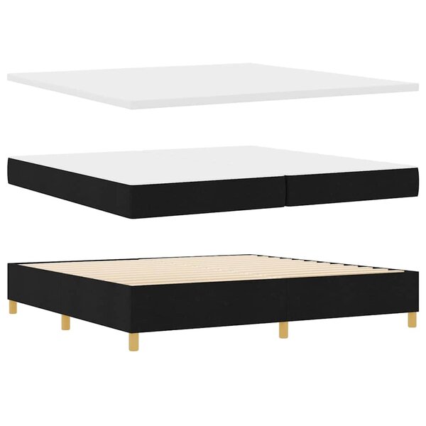 vidaXL Lit à Ressorts avec matelas Noir 200 x 200 cm tissu