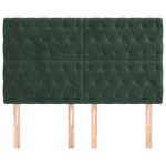 vidaXL Tête de lit Vert foncé 160x7x118/128 cm Velours