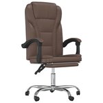 Chaise fauteuil siège pivotante de inclinable de bureau informatique étude similicuir brun 02_0024252