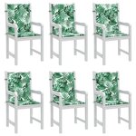 vidaXL Coussins de chaise Autre 6 Pièces Motif de feuille 100 x 50 x 3 cm