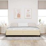vidaXL Lit à ressorts avec matelas Crème 200 x 200 cm tissu