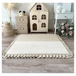 Tapis de jeu pliable en velours carré 105x105 crème