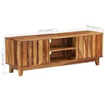 vidaXL Meuble TV Bois massif de Sesham 118 x 30 x 40 cm