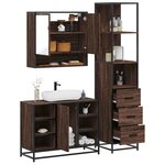 vidaXL Ensemble de meubles de salle de bain 3 Pièces chêne marron