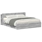 vidaXL Cadre de lit avec rangement Sonoma gris 180 x 200 cm