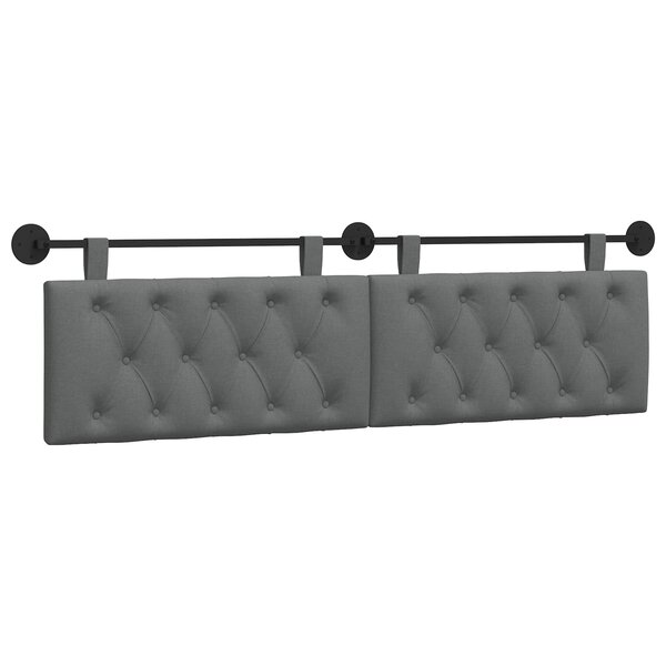 vidaXL Tête de lit suspendue Gris foncé Tissu