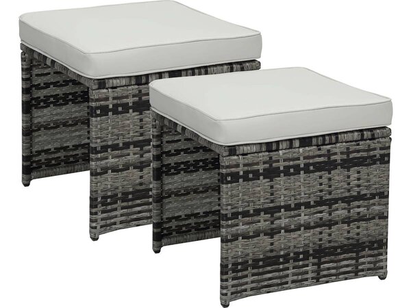 Lot de 2 poufs Chicago - "Florida" - Gris