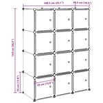 vidaXL Cubes de rangement 12 Pièces avec tiges de suspension PP