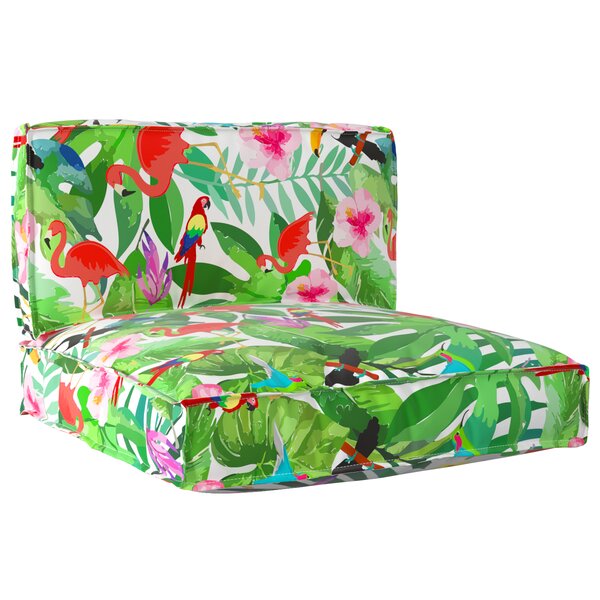 vidaXL Set de coussins de palette Floral 2 Pièces Jungle tropicale