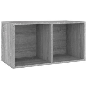 vidaXL Boîte de rangement à disques vinyle Sonoma gris 71x34x36 cm