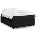 vidaXL Sommier à lattes de lit avec matelas Noir 140x190 cm Velours