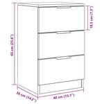 vidaXL Cabinet de chevet Chêne noir 40 x 65 x 65 cm Bois d'ingénierie